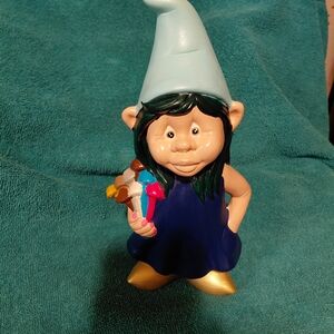 Charming Ceramic Gnome with Blue Hat